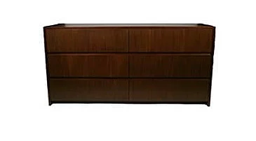 Indo Puri Garis 6-Drawer Dresser in Teak Brown