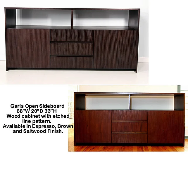 Indo Puri Garis Open Sideboard in Espresso