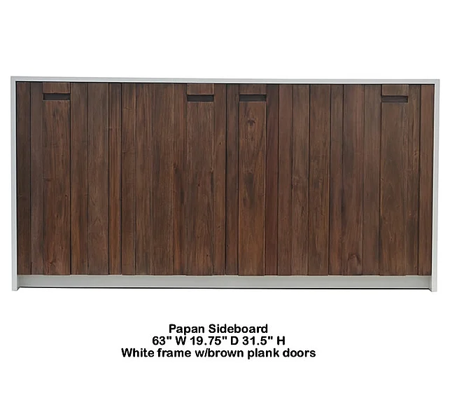 Indo Puri Papan Sideboard in White/Brown