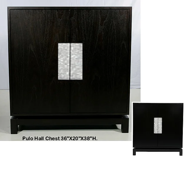 Indo Puri Pulo Hall Chest with Mother of Pearl in Espresso