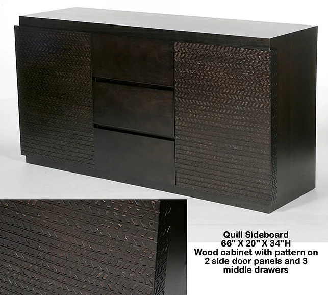 Indo Puri Quill Sideboard in Espresso