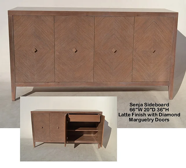 Indo Puri Senja 4 Door Sideboard in Latte