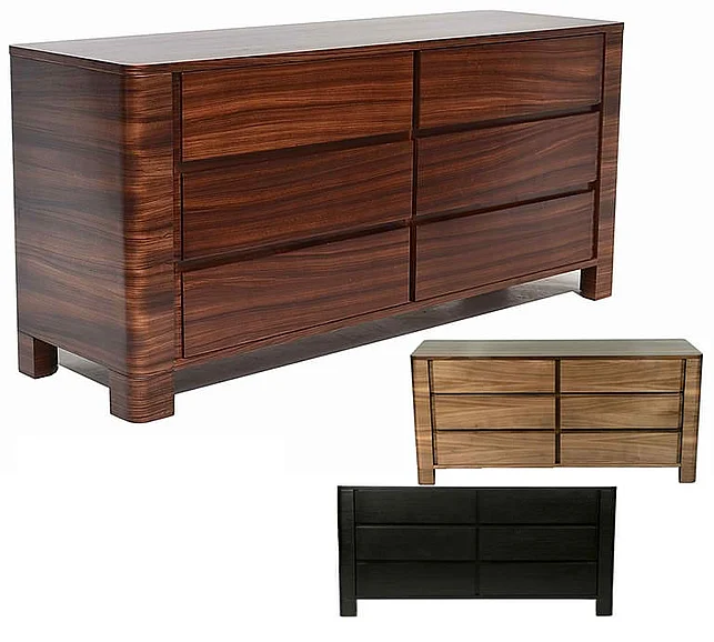 Indo Puri Serena 6-Drawer Dresser in Natural Walnut