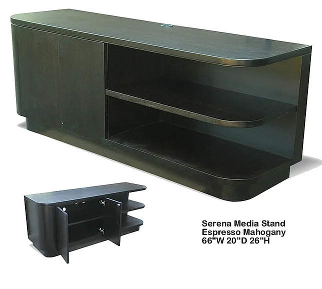 Indo Puri Serena Media Stand in Espresso Mahogany