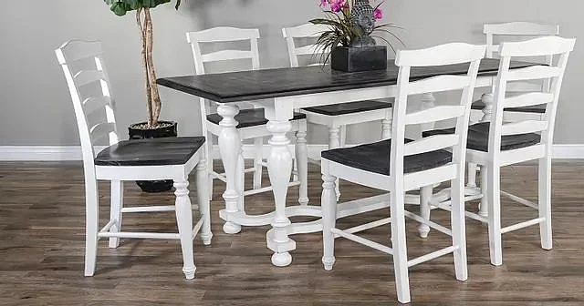 Sunny Designs Carriage House 7pcs Dining Room Set in European Cottage