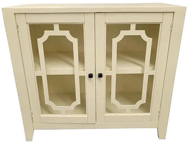 Split Nickel Caitlin 2 Door Accent w/ Glass V-CIATLIN-2DAG | COC41G