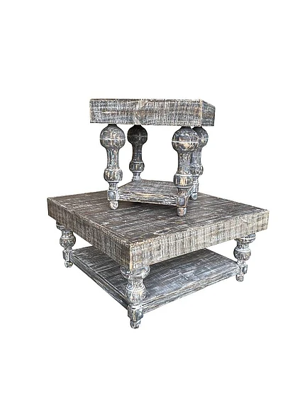 Split Nickel Calais 2pc Occasional Set