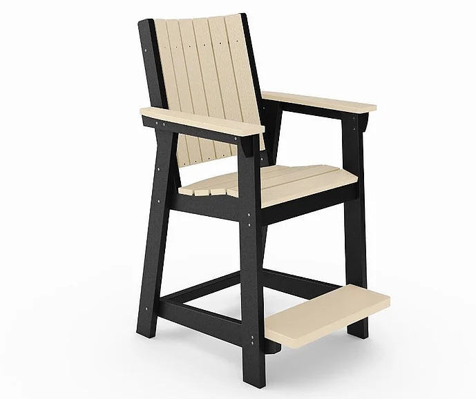SoPoly Callaway Counter Chair in Black and Tybee Sand CALC001-BL-TY