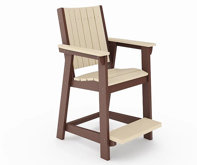 SoPoly Callaway Counter Chair in Pecan Brown and Tybee Sand CALC001-PE-TY