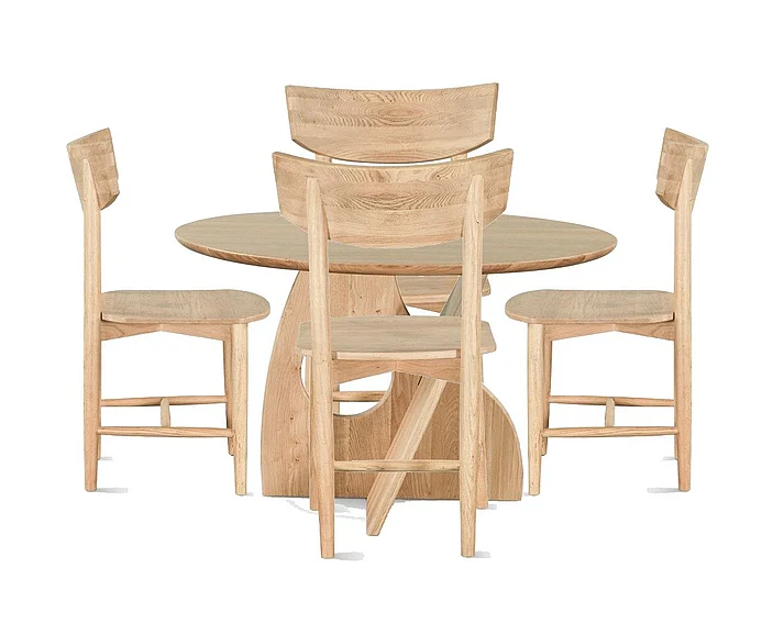HTD Calder 5pcs Dining Room Set in Natural Oak