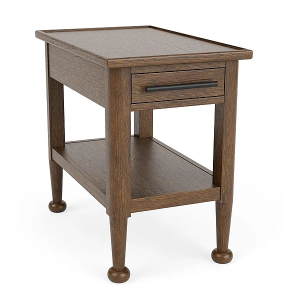 Riverside Furniture Calhoun Chairside Table in Ebony Whiskey Oak 61712