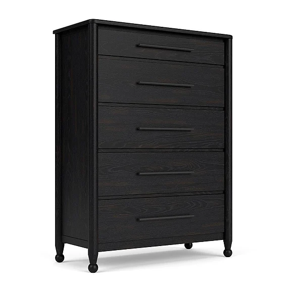 Riverside Furniture Calhoun 5-Drawer Chest in Ebony Whiskey Oak 61365
