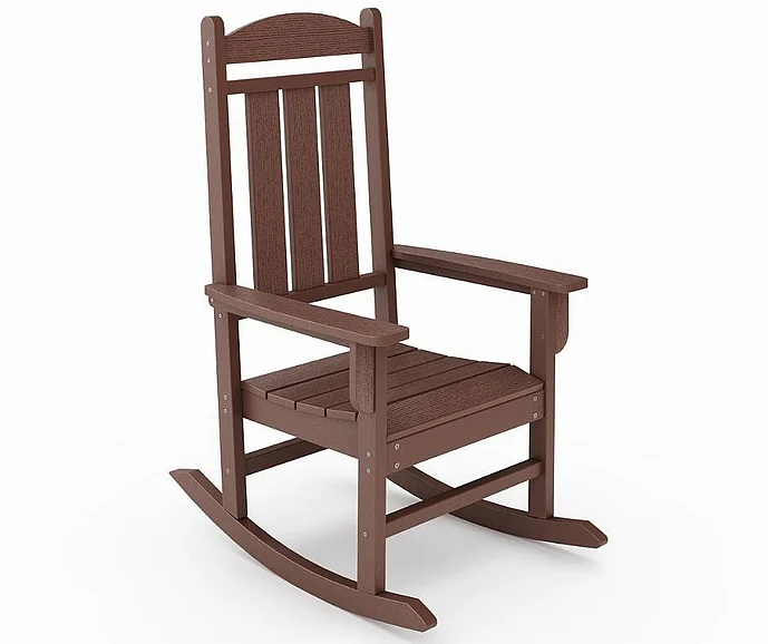 SoPoly Callway Porch Rocker in Pecan Brown CALPR1-PE-PE