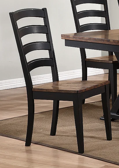 Urban Styles Cambridge Dining Chair in Rustic Oak and Black (Set of 2) 1812