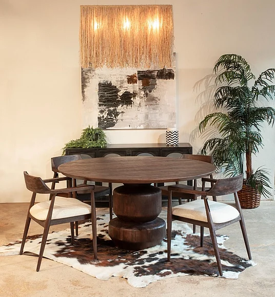 HTD Cambridge 5pcs Dining Room Set in Walnut Mango Wood