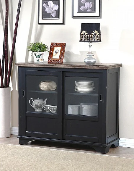 Urban Styles Cambridge Server in Rustic Oak and Black 1814