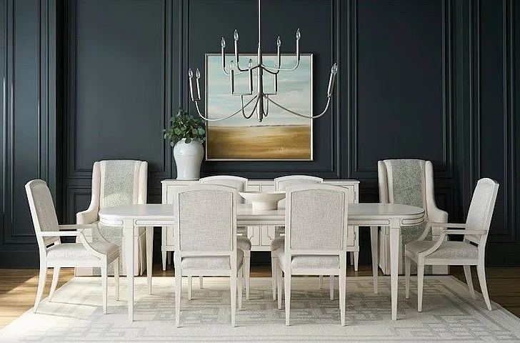 Fairfield Chair Camille 7pc Dining Table Set in Linen
