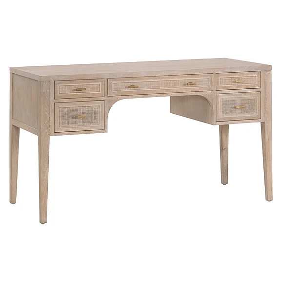 Essentials for Living Cane Desk in Smoke Gray Oak 8090.SGRY-OAK/CN
