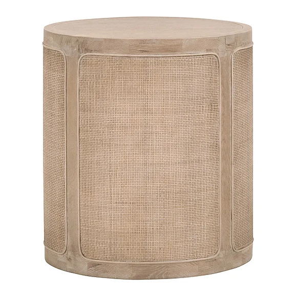 Essentials for Living Cane End Table in Smoke Gray Oak 8092.SGRY-OAK/CN