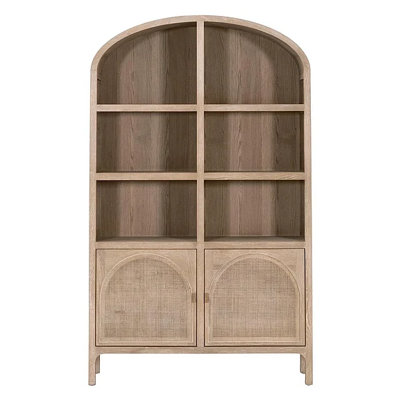 Essentials For Living Cane Storage Bookcase - Smoke Gray 8093.SGRY-OAK/CN