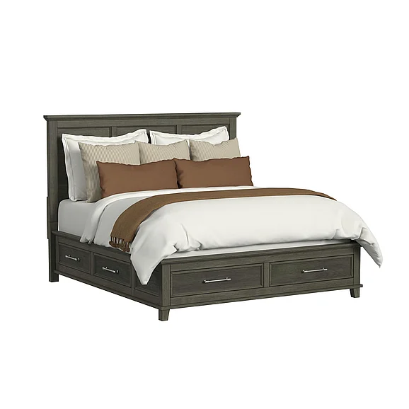 Elements International Canterbury King Storage Bed in Grey B-13030-3-KSB