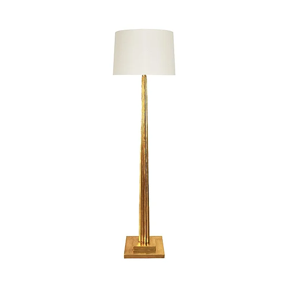 Worlds Away Capone Fluted Wood Floor Lamp in Gold Leaf CAPONE G