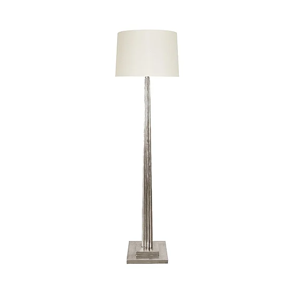 Worlds Away Capone Fluted Wood Floor Lamp in Silver Leaf CAPONE S