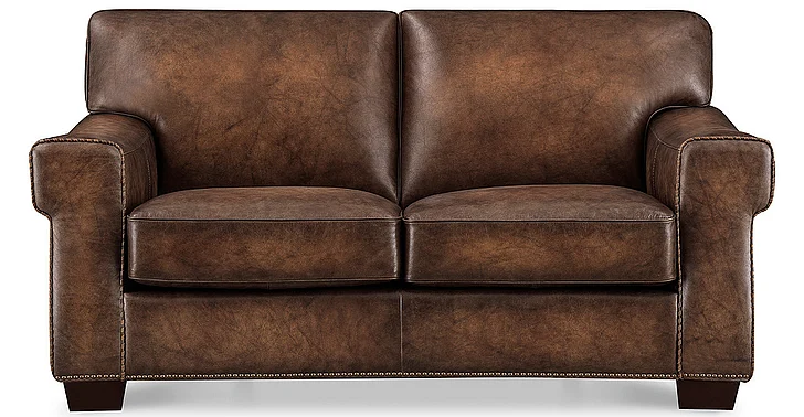 Hydeline Furniture Capri Leather Loveseat in Russet 67087-20V01-TL1981