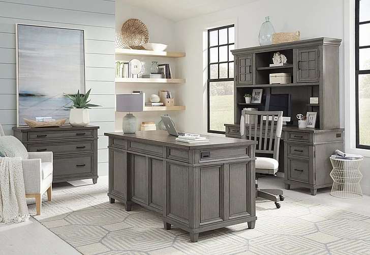 Aspenhome Caraway 2pc Office Set in Aged Slate
