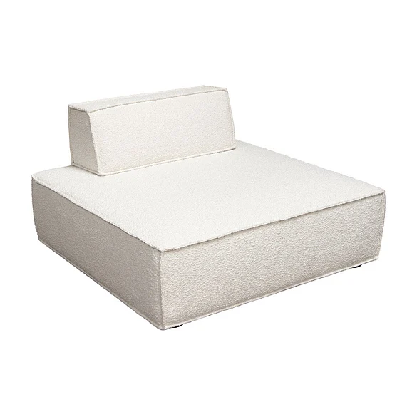 Diamond Sofa Cara Square Modular Lounger with Moveable - Non-Skid Backrest in Ivory Boucle Fabric CARALGIV1PC