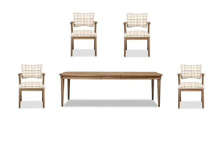Modus Furniture Carlisle 5pc Extended Dining Table Set in Toffee Crunch