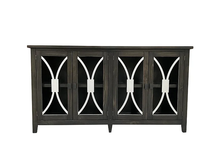 Split Nickel Carly 4 Door Console w/ Mirror V-CARLY-4DCG | COC51M
