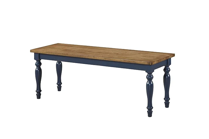 Urban Styles Carmel Dining Bench in Hazelnut & Navy Blue 1803