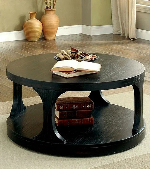 Furniture of America Carrie Coffee Table in Antique Black CM4422C