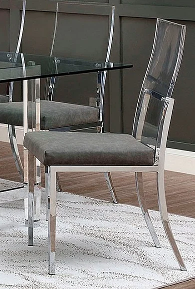Furniture of America Casper Side Chair in Chrome CM3654SC-2PK (Set of 2)