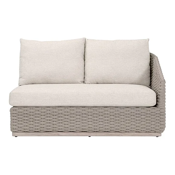 Essentials For Living Caspian Outdoor Modular Right Facing 1-Arm Sofa in Taupe Oval Rope 6863-2S1R.TAU/ECR/W-ET