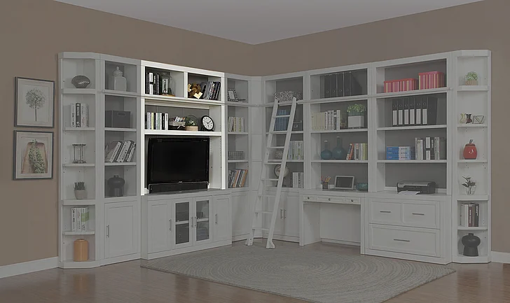 Parker House Catalina 56" Bookcase TV Hutch in Cottage White CAT#405