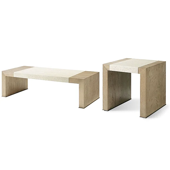 Theodore Alexander Catalina 2pc Occasional Living Room Set in Dune