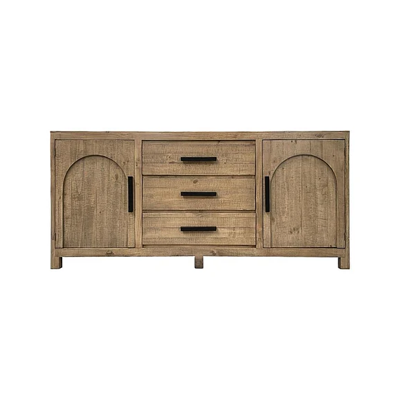 Split Nickel Catalina 2 Door 3 Drawer Console Latte | CAT4L323