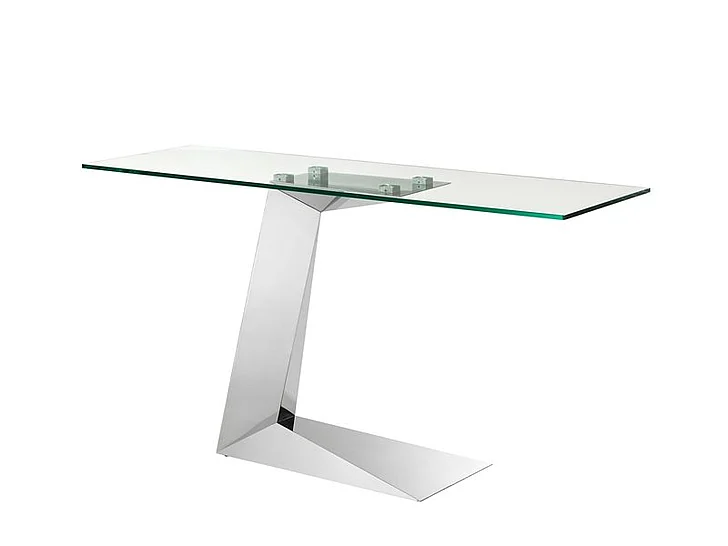 Casabianca Home Cecilia Console Table in Clear Bent Glass CB-01C