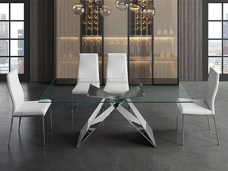 Casabianca Home Eiffel Dining Table in Clear Glass CB-103