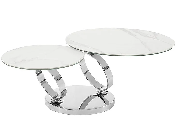 Casabianca Home Satellite Coffee Table in White Porcelain CB-129WM