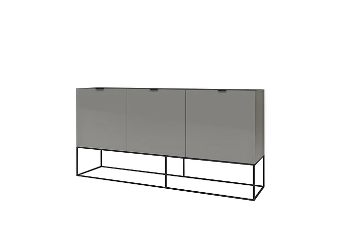 Casabianca Home Vizzione Buffet in High Gloss Light Gray Lacquer CB-1411-BG