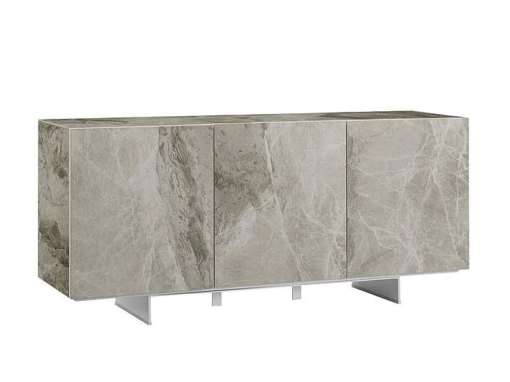 Casabianca Home Stone Buffet in Light Gray Marbled Ceramic CB-34GR