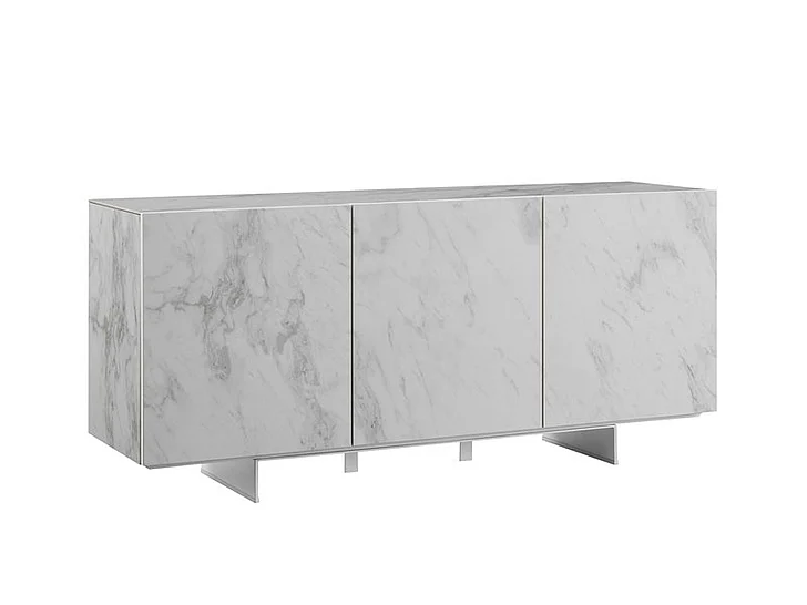 Casabianca Home Stone Buffet in White Marbled Ceramic CB-34WH