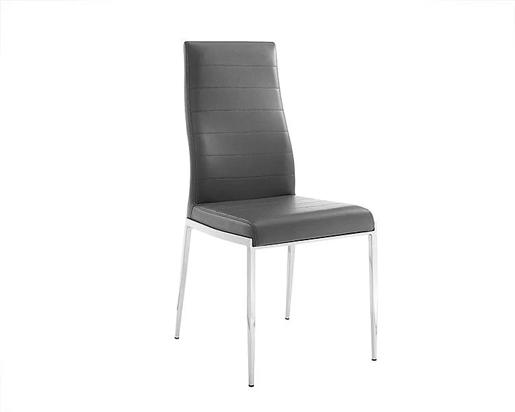 Casabianca Home Firenze Dining Chair in Dark Gray PU-Leather (Set of 2)