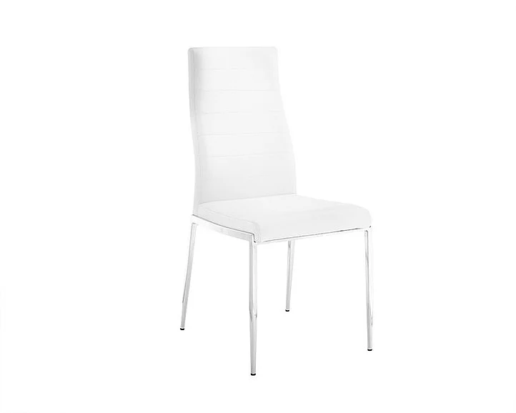 Casabianca Home Firenze Dining Chair in White PU-Leather (Set of 2)