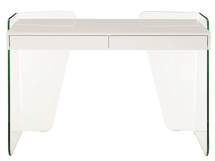 Casabianca Home Archie Office Desk in White High Gloss with Storage CB-786-WH