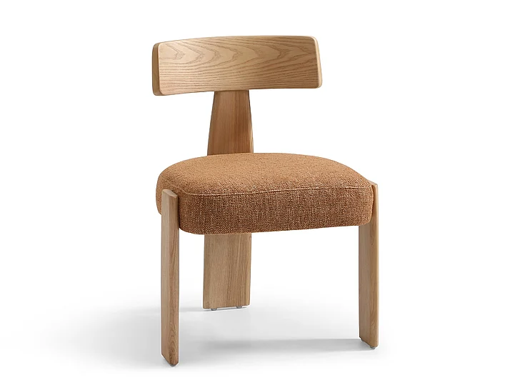 Casabianca Home Sofi Dining Chair in Brown Raw Linen Fabric CB-8422