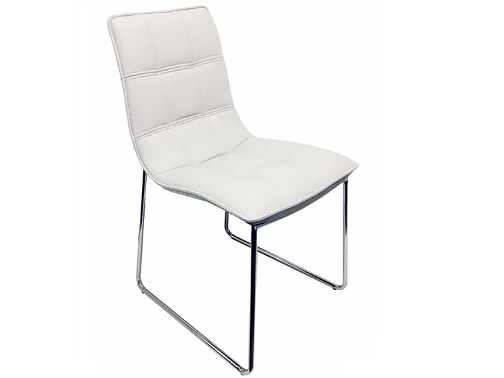 Casabianca Home Leandro Eco-leather Dining Chair (Set of 2) in White CB-870White